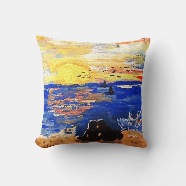 Romance SF Painting Throw Pillow (Front)