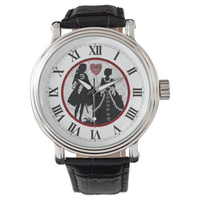 Romance Silhouette Romantic Couple Wrist Watch (Front)