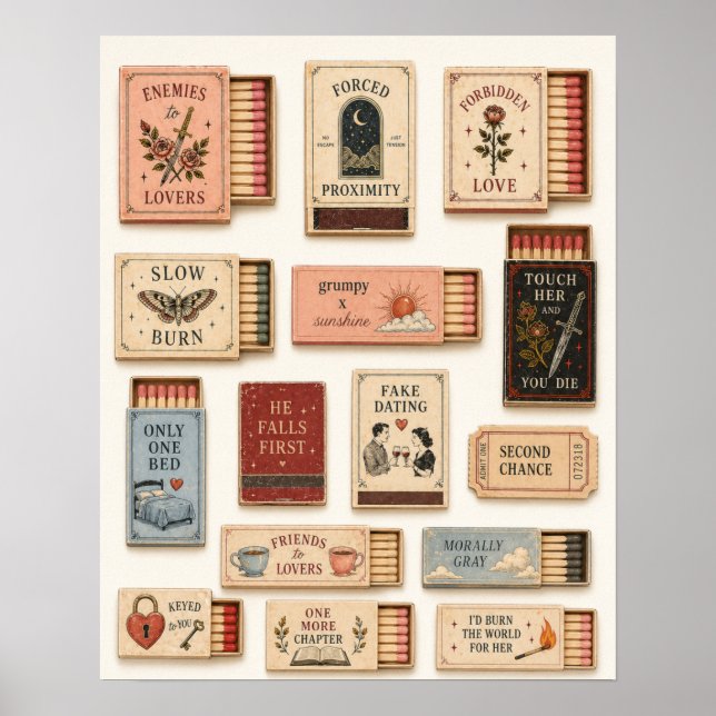 Romance Trope Bookmark for Book Lovers Poster (Front)