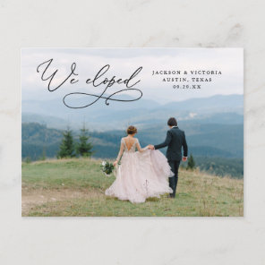 Romance We Eloped Elopement Postcard