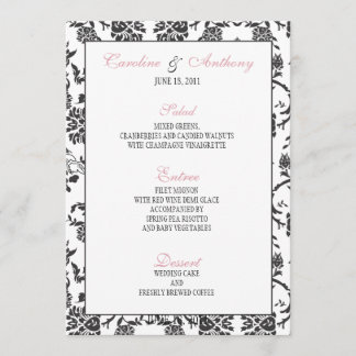 Romance Wedding Menu