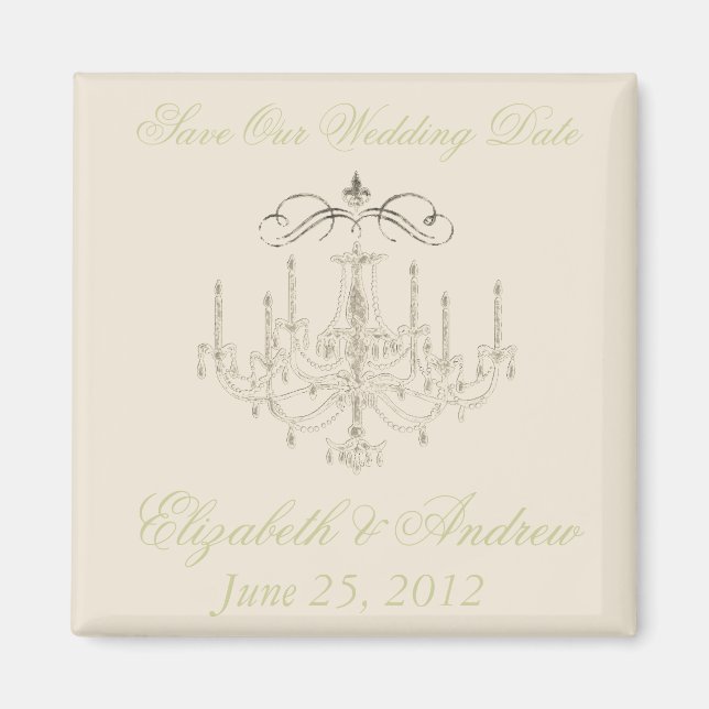 Romance with a Chandelier ~ Save the Date Love Magnet (Front)