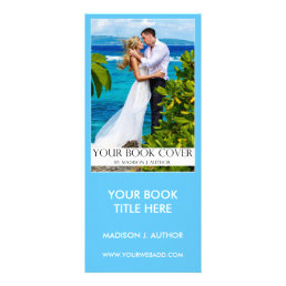 Romance Writer Book Cover | Author Photo Back Blue Rack Card