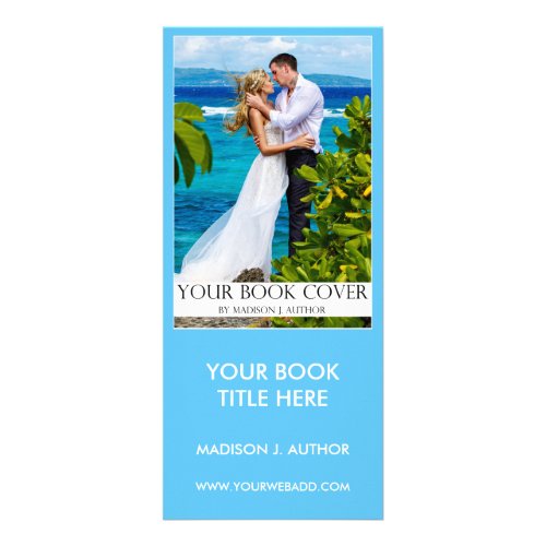 Romance Writer Book Cover  Author Photo Back Blue Rack Card
