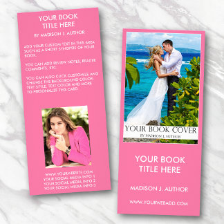 Romance Writer Book Cover | Author Photo Back Pink Rack Card