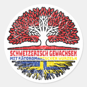 Romanen Rätoromanisch Graubündisch Graubünden Baum Classic Round Sticker