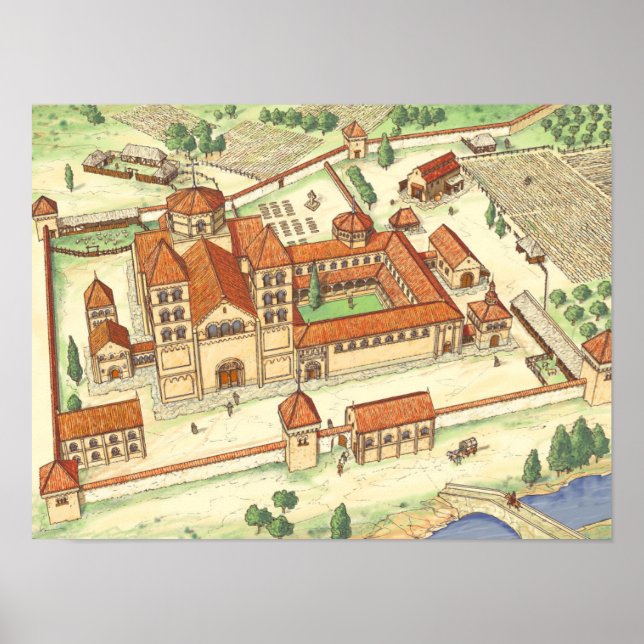 Romanesque Abbey. Model Poster (Front)