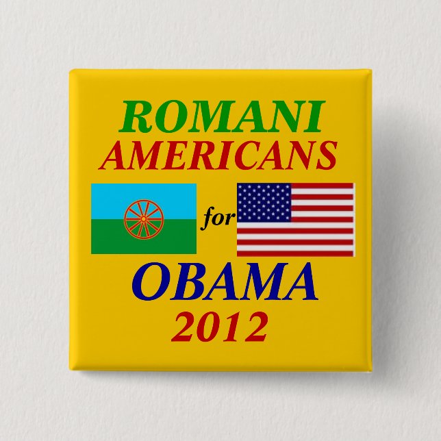 Romani americans for Obama Button (Front)