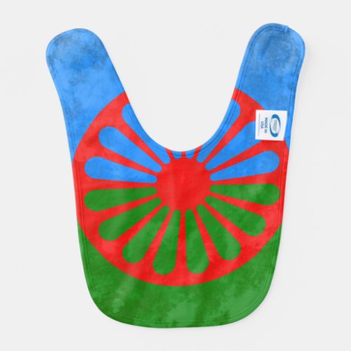 Romani flag baby bib