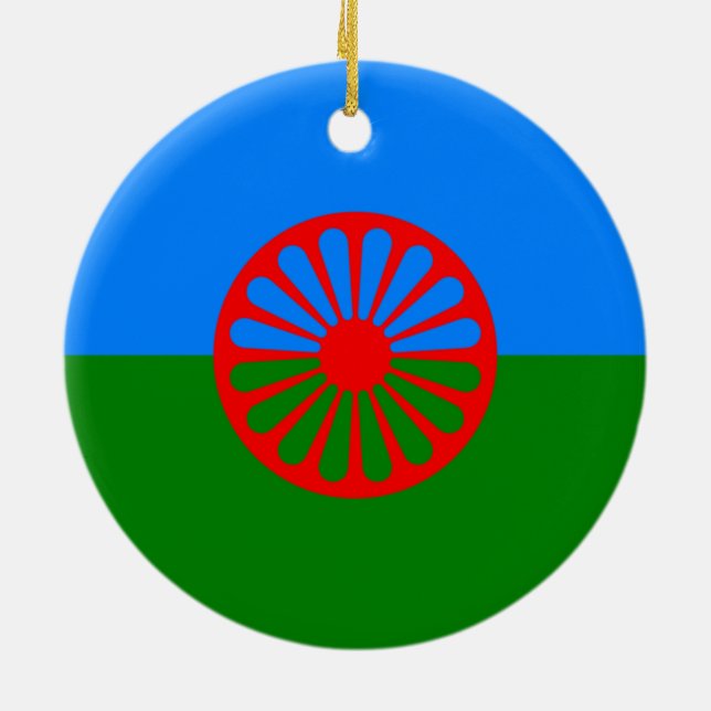 Romani Flag Ceramic Ornament (Back)