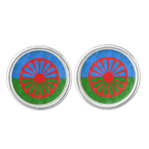 Romani flag cufflinks