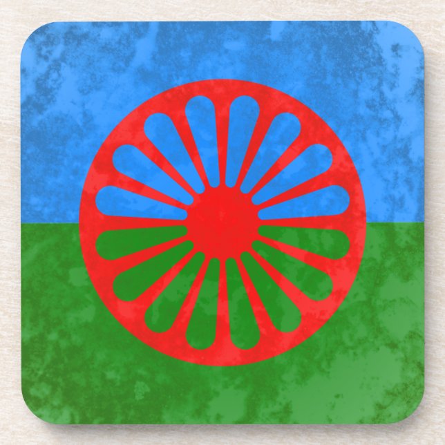 Romani flag drink coaster (Front)