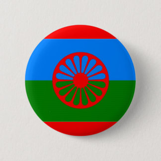ROMANI FLAG PINBACK BUTTON