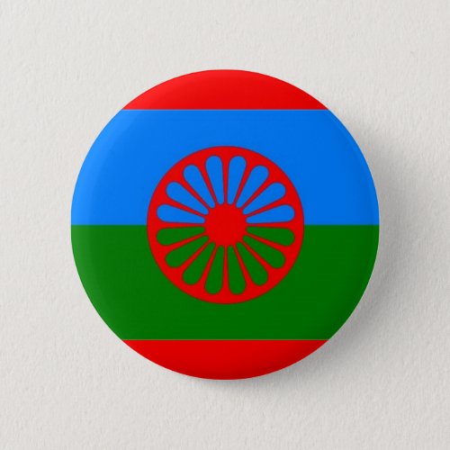 ROMANI FLAG PINBACK BUTTON