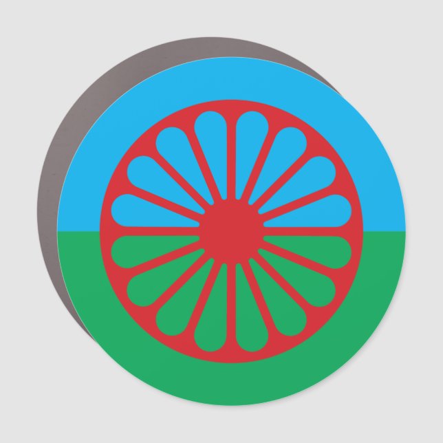 Romani Flag Round magnet (Front)