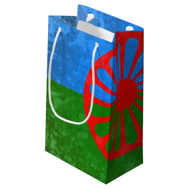 Romani flag small gift bag (Back Angled)