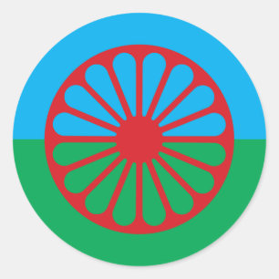 Romani Flag sticker 3" sheet of 6