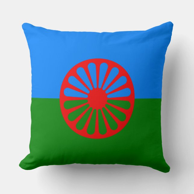 Romani Flag Throw Pillow (Front)