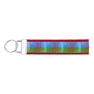 Romani flag wrist keychain