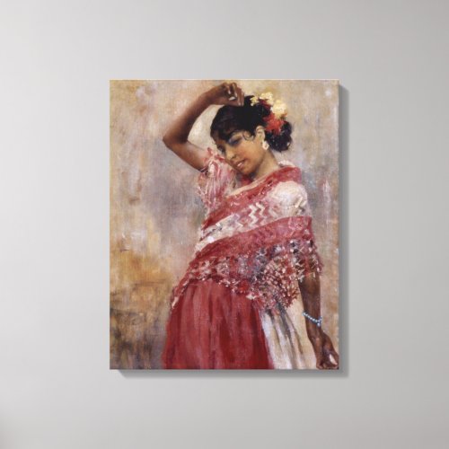 Romani Gypsy Woman Dancing by Albert Edelfelt Canvas Print