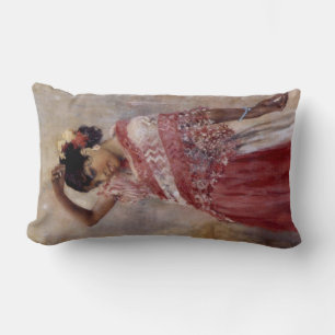 Romani Gypsy Woman Dancing (by Albert Edelfelt) Lumbar Pillow