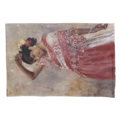 Romani Gypsy Woman Dancing by Albert Edelfelt Pillow Case