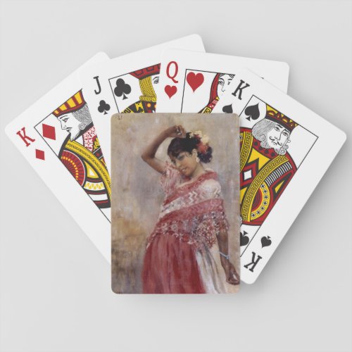 Romani Gypsy Woman Dancing by Albert Edelfelt Playing Cards
