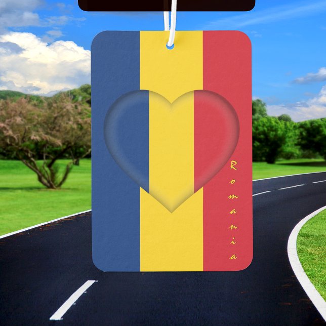 Romania air freshener, heart, Romanian Flag Freshener (Creator Uploaded)