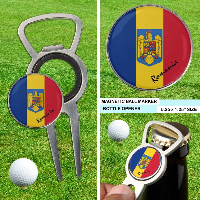 Romania bottle opener, golf marker, Romanian Flag Divot Tool (Creator Uploaded)