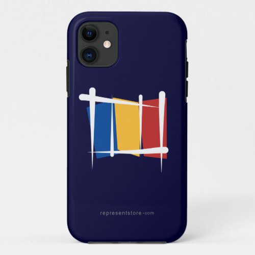 Romania Brush Flag iPhone 11 Case