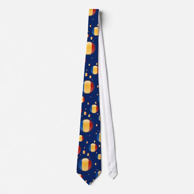 Romania Bubble Flag Neck Tie (Front)