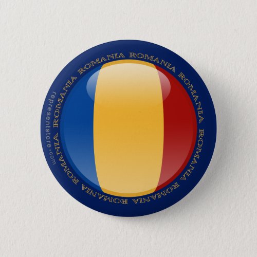 Romania Bubble Flag Pinback Button