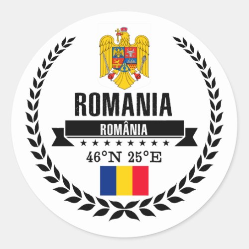 Romania Classic Round Sticker