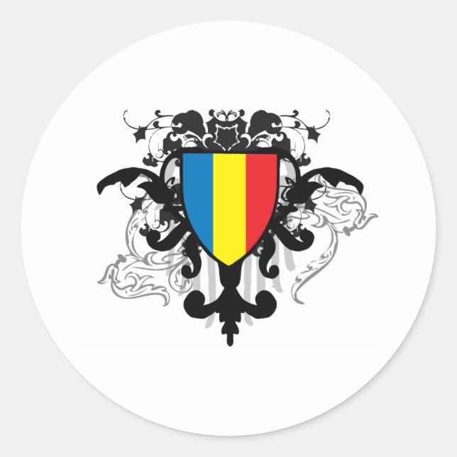 Romania Classic Round Sticker (Front)