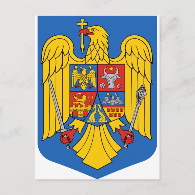 Romania - Coat of Arms. Emblem Postcard (Front)