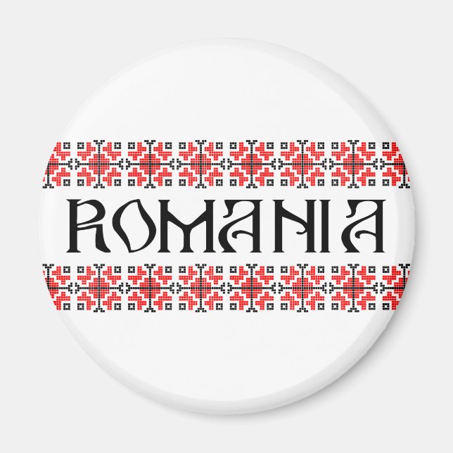romania country symbol name text folk motif tradit magnet (Front)