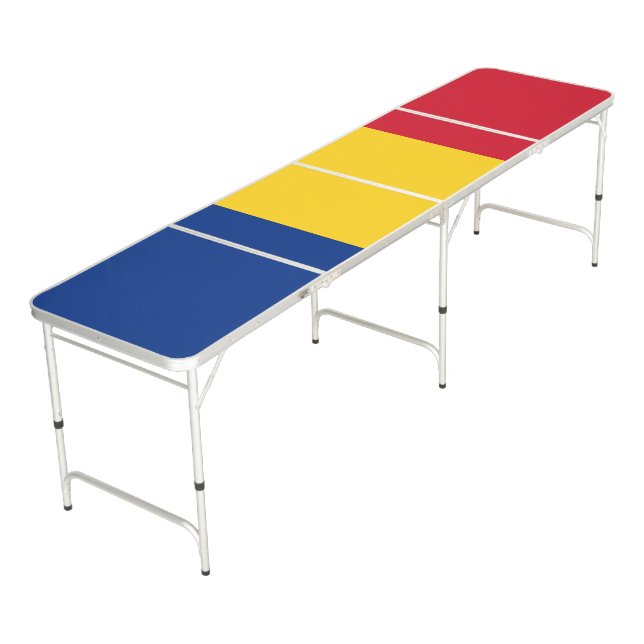 Romania Flag Beer Pong Table (Angled)