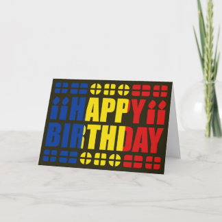 Romania Flag Birthday Card