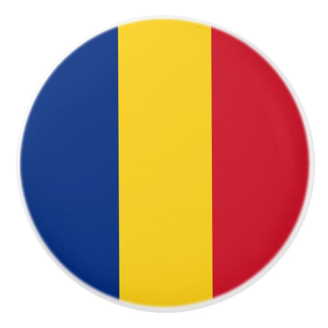 Romania Flag Ceramic Knob (Front)