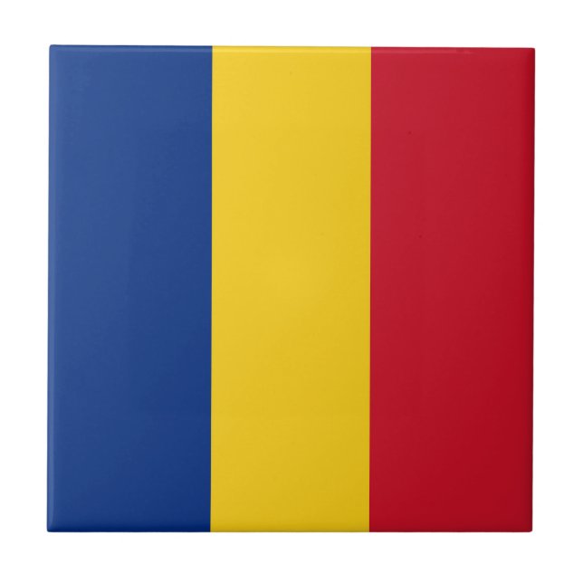 Romania flag ceramic tile (Front)