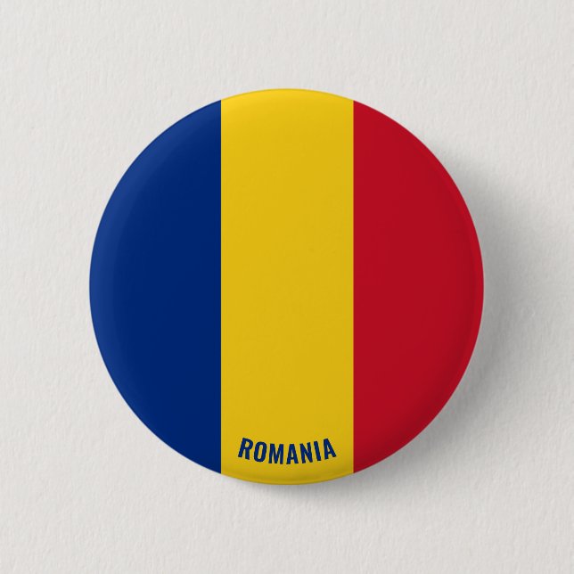 Romania Flag Charming Patriotic Button (Front)