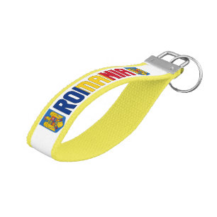 Romania Flag Charming Patriotic Wrist Keychain