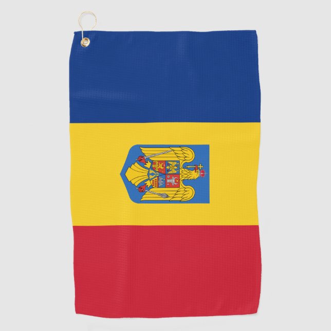 Romania flag-coat of arms  golf towel (Front)