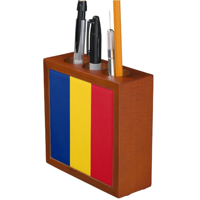 Romania Flag Desk Organizer (In Situ)