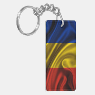 Romania Flag Fabric Keychain