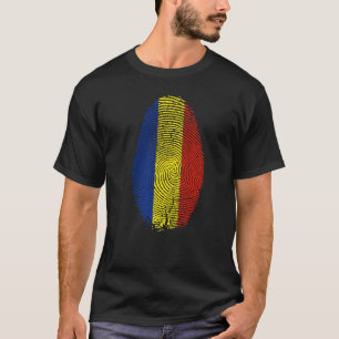 Romania Flag Fingerprint It is in my DNA Gift for  T-Shirt