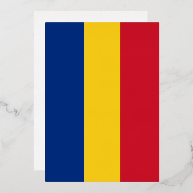 Romania flag foil invitation (Front/Back)