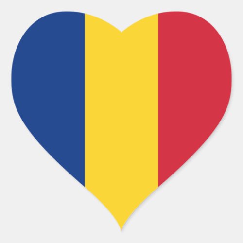 Romania Flag Heart Sticker