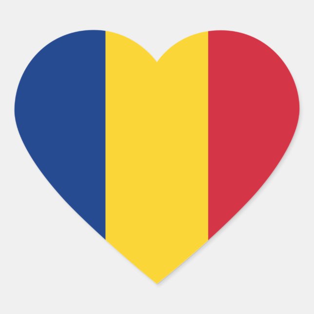 Romania Flag Heart Sticker (Front)