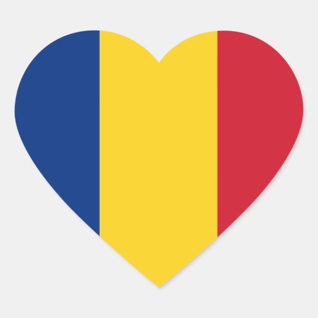 Romania Flag Heart Sticker (Front)